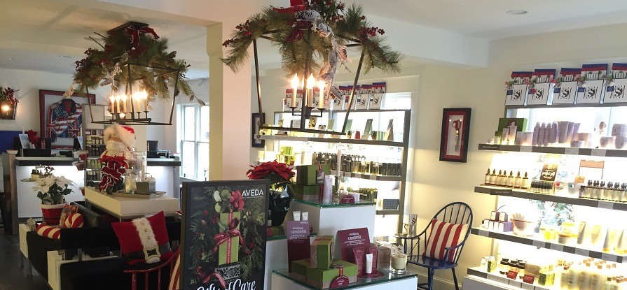 Holiday gift shop with beauty profucts at the salon.
